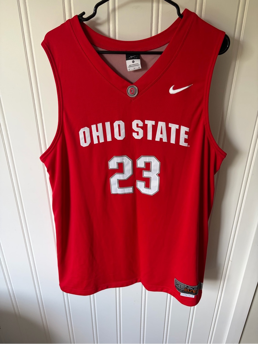 Nike Elite Ohio State Buckeyes LeBron James #23 Basketball Jersey Red Men's XL